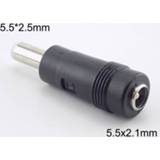👉 Power connector 2pcs 5.5 x 2.1 mm female to 2.5 male DC Adapter Laptop 5.5*2.1 5.5*2.5