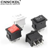 👉 Switch zwart wit 5 PCS/lot KCD2 6PIN 21X15mm DPDT Black White Push Button rocker ON-OFF-ON ON-ON Boat power 6A/250V 10A/125V