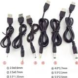 Power supply USB A Male to DC 2.0 0.6 2.5 3.5 1.35 4.0 1.7 5.5 2.1 2.5mm Plug Jack type extension cable connector cords