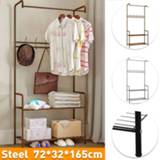 👉 Hanger steel Multifunction Simple Coat Rack Stainless Clothes Hanging Floor Stand clothing furniture