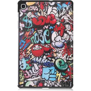 👉 Meerkleurig FONU Smart Folio Hoes Samsung Galaxy Tab S6 LITE 10.4 inch - (P610 / P615) Graffiti 6017400008059