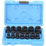 👉 Make-up remover 13Pcs 3/8in. Drive Twist Socket Set Wheel Lock Nut High Bolt Extractor 6-19mm
