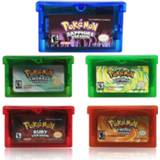 Video game donkergroen rood 32 Bit Cartridge Console Card Pokemon Series Emerald/Sapphire/Ruby/Leaf Green/Fire Red English Language US Version