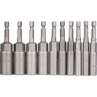 10Pc 1/4 Inch Wrench Hex Bit Socket Set Deep Long 1/2 Impact Drill Adapter Bits