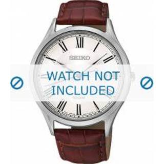 👉 Horlogeband bruin croco leder stiksel pushpinbevestiging Seiko 7N42-0FW0-SGEG97P1 20mm + 8719217091368