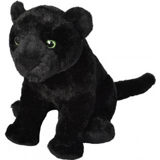 👉 Knuffel zwarte pluche polyester zwart kinderen panter 30 cm - Panters wilde dieren knuffels Speelgoed voor 8719538968950
