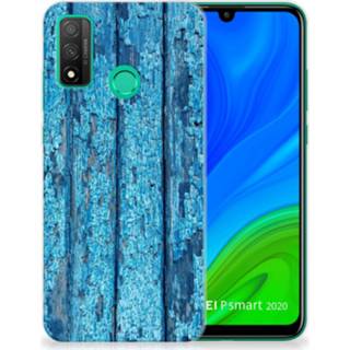 👉 Bumper hoesje blauw Huawei P Smart 2020 Wood Blue 8720215643718