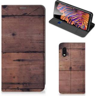 👉 Portemonnee Samsung Xcover Pro Book Wallet Case Old Wood 8720215328271