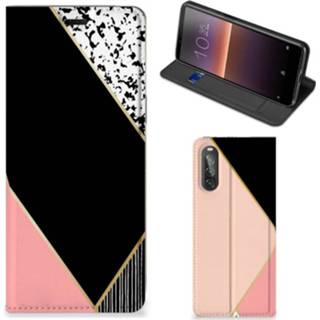 👉 Standcase zwart roze Sony Xperia 10 II Stand Case Vormen 8720215422207