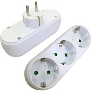 👉 Stopcontact 250 v 16A 1 tot 3 EU Stopcontacten Outlet, AC Power Charger Muur Socket Plug Mains Strip Adapter 8719889805102