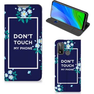 👉 Blauw Huawei P Smart (2020) Design Case Flowers Blue DTMP 8720215683752