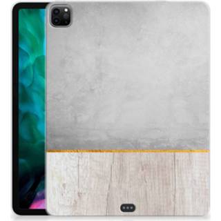 IPad Pro, 2020 silicone Tablet Hoes Wood Concrete 12.9 Tablethoes silicone IPad Pro 12.9 (2020) Tablet Hoes Wood Concrete 8720215010923