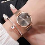 👉 Watch rose goud vrouwen Gold Mesh Strap Women's Fashion Watches Simple Numbers Dial Luxury Quartz Women Clock Pointer Wristwatches