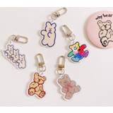 Keychain PVC vrouwen meisjes Ins Hot Goods Cute Cartoon Color bear Key Ring Gift For Women Girls Bag Pendant Charms Chains