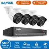👉 Bewakingscamera SANNCE 8CH 5MP-N HD H264+DVR Home Security Camera System 5MP Infrared Night Vision IP66 Outdoor AI Cameras Surveillance CCTV Kit