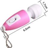 👉 Keychain Portable Mini Massage Stick Tiny Stress Relief Electronic Key-Chain Ring Full Body Massager with Button ( Random Color )