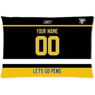 👉 Pittsburgh Penguins Hockey Kussensloop Met Uw Naam en Nummers Kussensloop Rechthoek Gooien Kussensloop Rits Cover - 20x30 inch