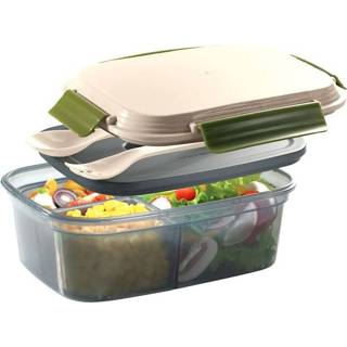 👉 Lunchbox beige groen kunststof unisex COOL Cilio beige/groen 4017166158403