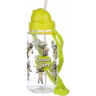 👉 Drinkbeker meisjes wit met rietje Shaun the sheep-