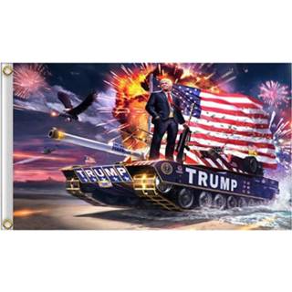 👉 Vlag polyester Trump Tank 150*90 cm Digital Print Banner Met Ogen Grote Opknoping VlagKoop 3x5ft 8719898734332