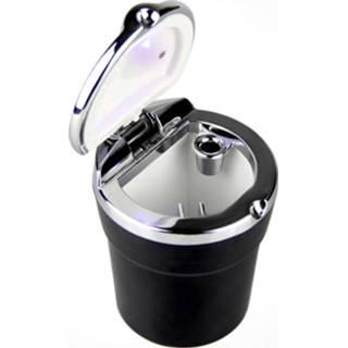 👉 Beker houder zwart blauw GloedCilinder Bekerhouder Sigaret Asbak Portable Auto Smokeless Stand met LED Light (Black) 8720073725250