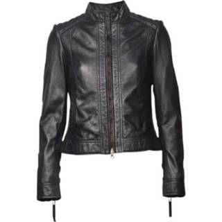 👉 Leather vrouwen blauw jacket