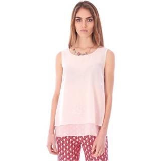 👉 Vrouwen roze Luckylu Sleeveless Blouse With Necklace 1598735002592