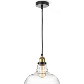 👉 Hanglamp transparant metaal glas vintage binnen plafond HOME SWEET ava C Ø 28 cm 8718808125369