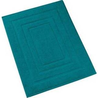 👉 Badmat witte donkergroen katoen turkoois De Lietaer Pacifique 60 x 100 cm Lake Green 5410156521314