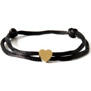 👉 Armbandje neon goud edelstaal nederlands unisex zwart Caviar Collection Armband Black X Heart Gold 8720289541118