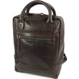👉 Rugzak bruin leer wax rits Leren DAVON pull up 8719241048451