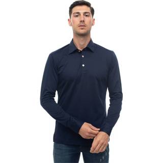 👉 Poloshirt male blauw Polo shirt long sleeves