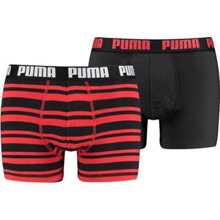 Boxershort rood zwart elastaan s|m|l|xl male Puma 2-pack boxershorts stripes - rood/zwart