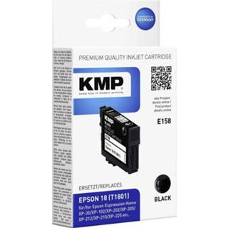 Inkt cartridge zwart KMP vervangt Epson T1801, 18 Compatibel E158 1622,4801 4011324816310