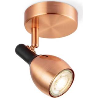 👉 Home sweet home LED opbouwspot Novi Ø 9,5 cm - koper/zwart