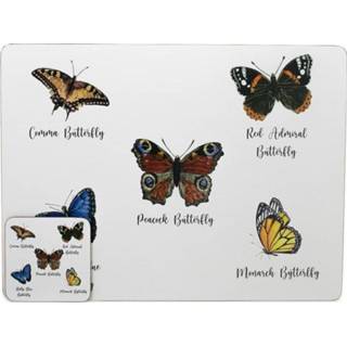 👉 Placemat MDF Placemats Vlinders (Set van 4) 8716522074994