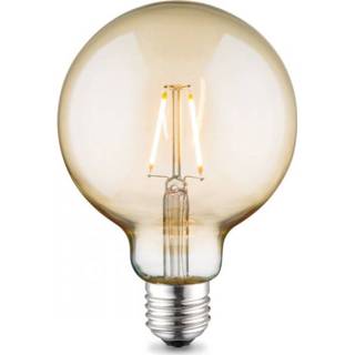 👉 Amber glas modern binnen a+ Home sweet LED lamp Globe G95 E27 2W - 8718808126847
