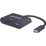 👉 Zwart mannen Manhattan 152037 USB type-C, 24-pin HDMI, 19-pin/USB 24-pin/USB type-A, 4-pin kabelada