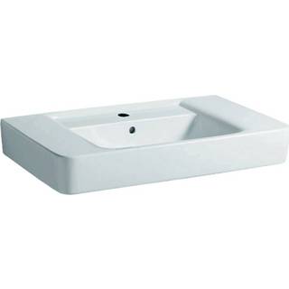 👉 Wastafel wit wastafels Renova Plan Geberit 85 cm 1 kraangat met overloop aflegvlak links en rechts KeraTect, 4022009262162
