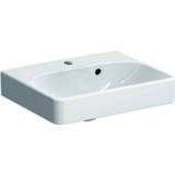 👉 Fontein wit Smyle Square Geberit 45 cm 1 kraangat met overloop KeraTect, 4025416428893