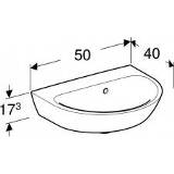 Fontein renova wit Geberit 50 cm zonder kraangat met overloop, 4025416220817