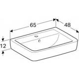 👉 Fontein Renova Compact wit Geberit 45 cm 1 kraangat met overloop, 4022009327229