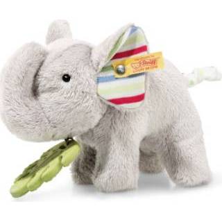 👉 Grijpring meisjes grijs Steiff met rammelende olifant Timmi 17 cm 4001505242021