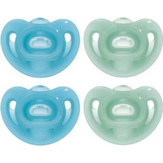 👉 Groen blauw silicone silicoon 2 meisjes NUK Fopspeenvol Sensitive maat groen/blauw 4 stuks uit de 6e maand