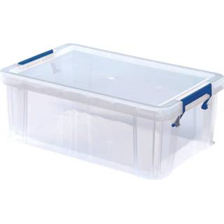👉 Opbergdoos transparant blauwe Bankers Box 10 liter, met handvaten, set van 4 stuks verpakt in carton 43859758388