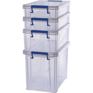 👉 Opbergdoos transparant karton Bankers Box 1 x 18,5L + 2 5,5L 10L, transparant, set van 4 stuks verpakt in 43859758524