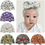 Beanie kinderen baby's meisjes Cute 1PCS Infant Kids Newborn Baby Turban Headbands India Hats Cotton Blend Printed Bow Knot Caps Children Girls Headwear