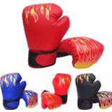 Glove PU leather kinderen 1 Pair Kids Children Boxing Gloves Flame Mesh Breathable Training Fighting Sanda