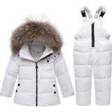 Downjacket meisjes jongens Winter Down jacket Two Set Of Girl Suit Overalls Hooded Kid Children Boy Clothes Roupa Infantil Snow Warm Clothing