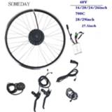 👉 Ebike SOMEDAY 48V500W Electric Bicycle conversion kit 16 20 24 26 27.5 28 700C LED900S front wheel hub motor with spoke rim